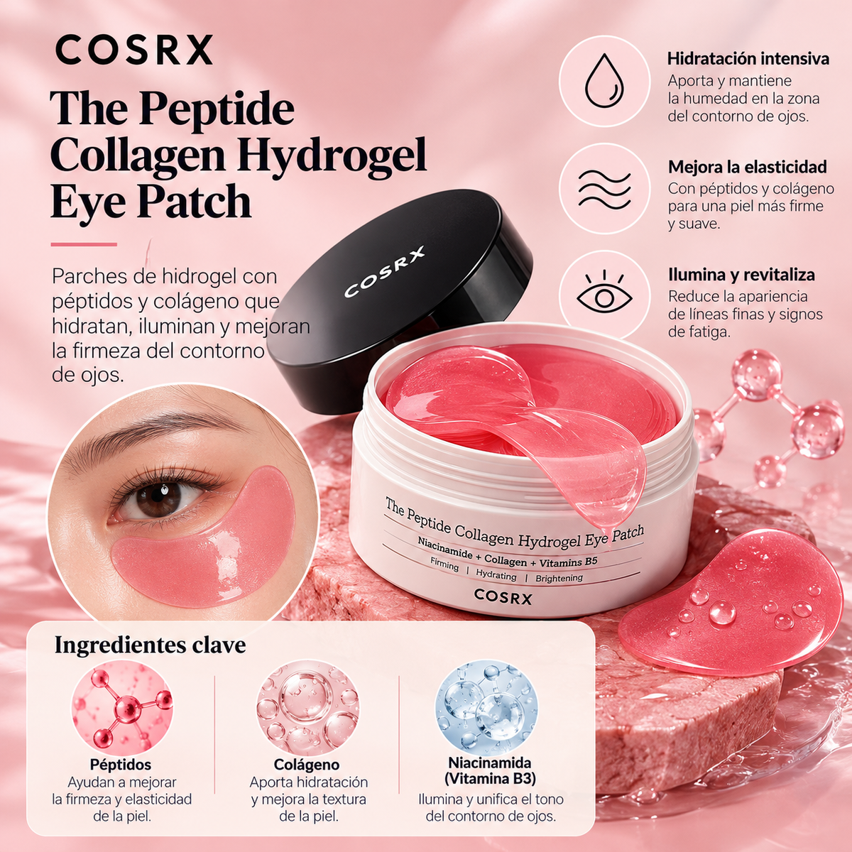 COSRX The Peptide Collagen Hydrogel Eye Patch | 60 parches